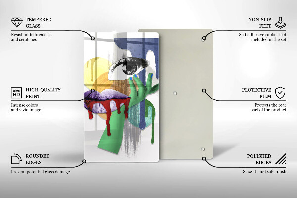 Cutting board An abstract art collage