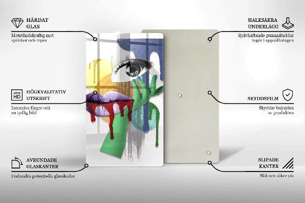 Cutting board An abstract art collage