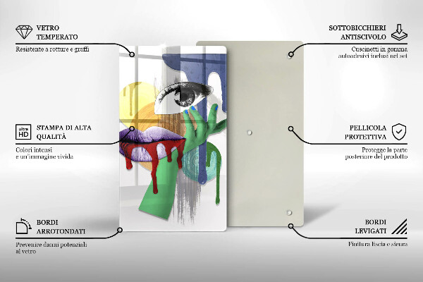 Cutting board An abstract art collage