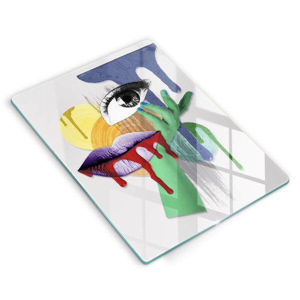 Cutting board An abstract art collage