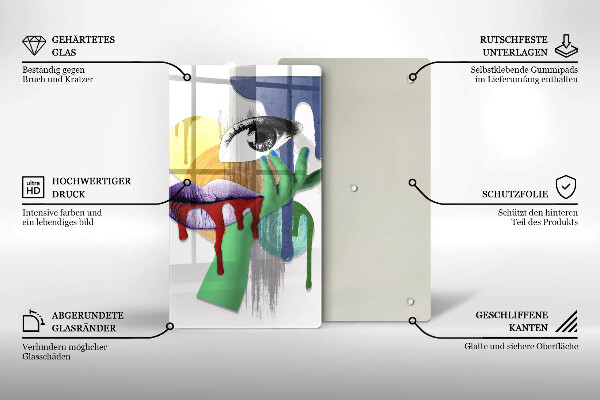 Cutting board An abstract art collage