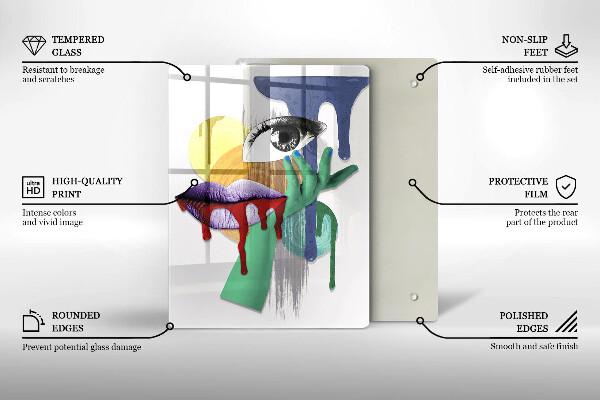 Cutting board An abstract art collage