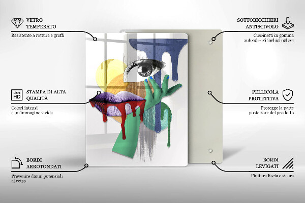 Cutting board An abstract art collage