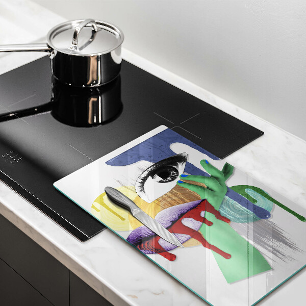 Cutting board An abstract art collage