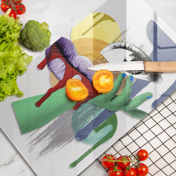 Cutting board An abstract art collage