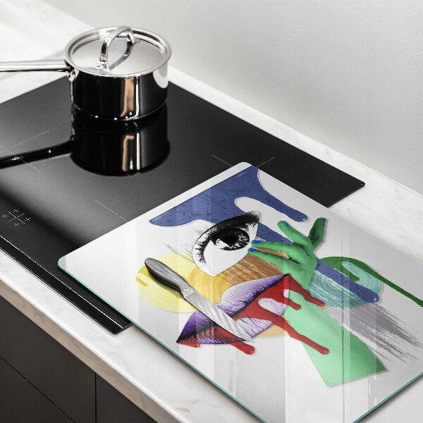 Cutting board An abstract art collage