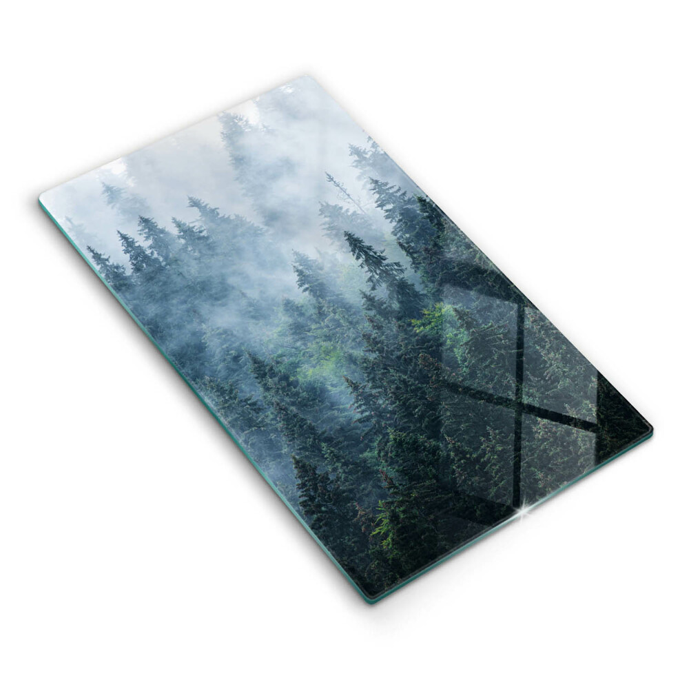 Cutting board Forest of trees and fog