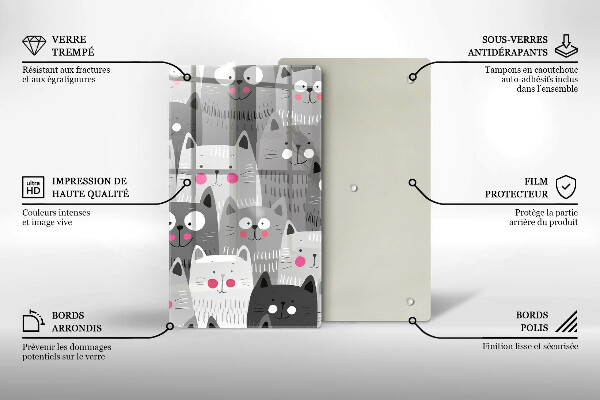 Cutting board Illustration of cats