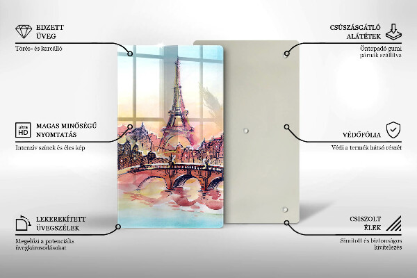 Cutting board Paris landscape Eiffel Tower