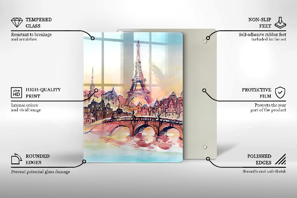 Cutting board Paris landscape Eiffel Tower