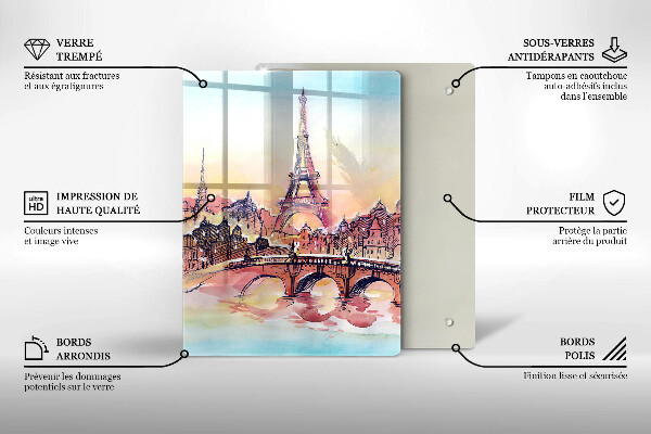 Cutting board Paris landscape Eiffel Tower