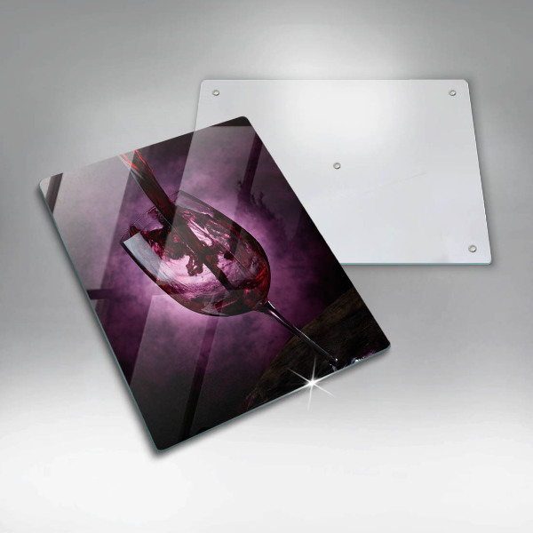 Cutting board A glass of wine