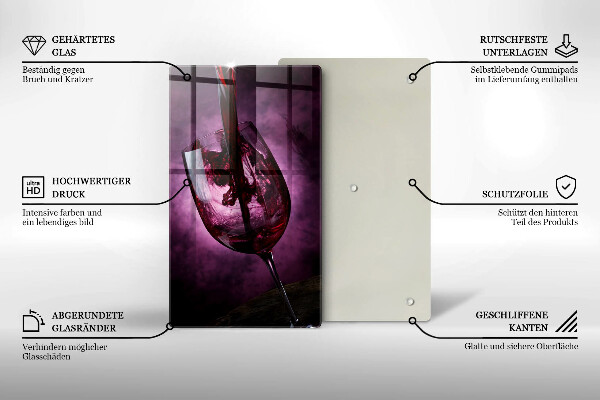 Cutting board A glass of wine