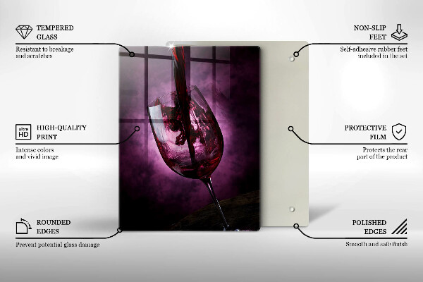 Cutting board A glass of wine