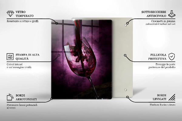 Cutting board A glass of wine
