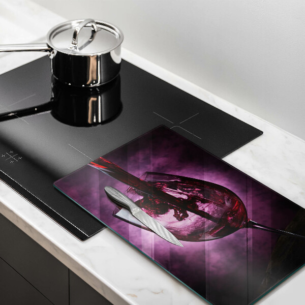 Cutting board A glass of wine