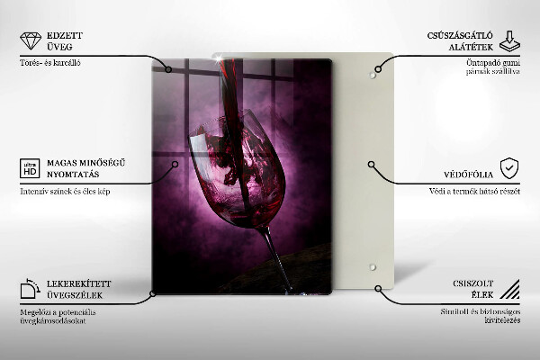Cutting board A glass of wine