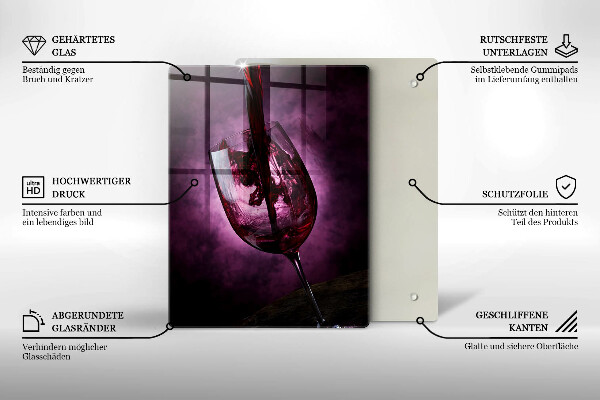 Cutting board A glass of wine