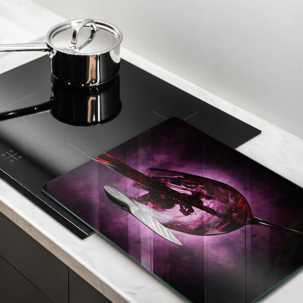 Cutting board A glass of wine