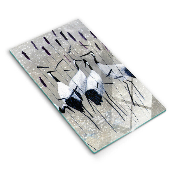 Cutting board Japanese cranes