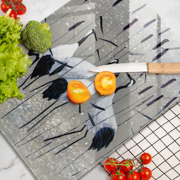 Cutting board Japanese cranes