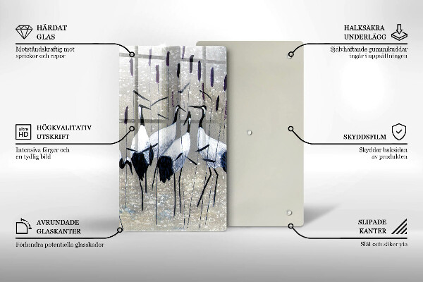 Cutting board Japanese cranes