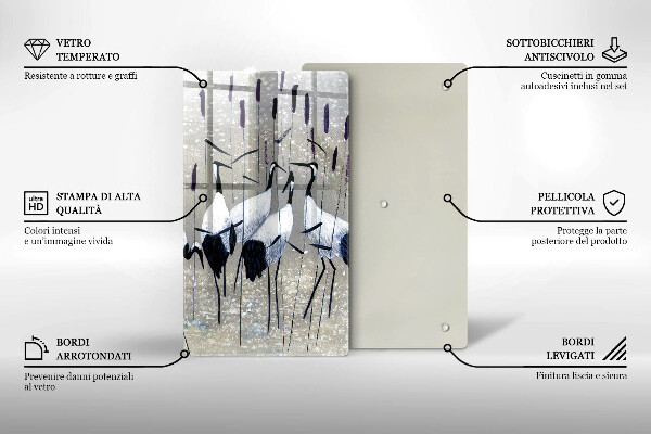 Cutting board Japanese cranes