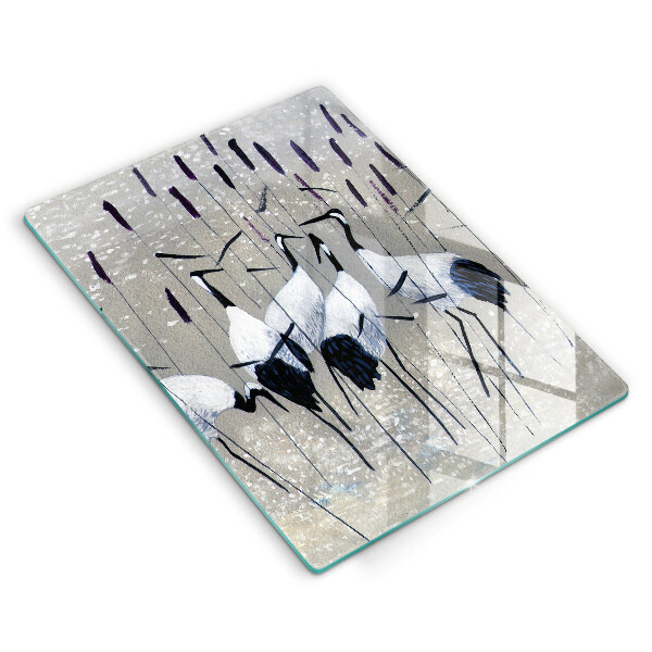 Cutting board Japanese cranes