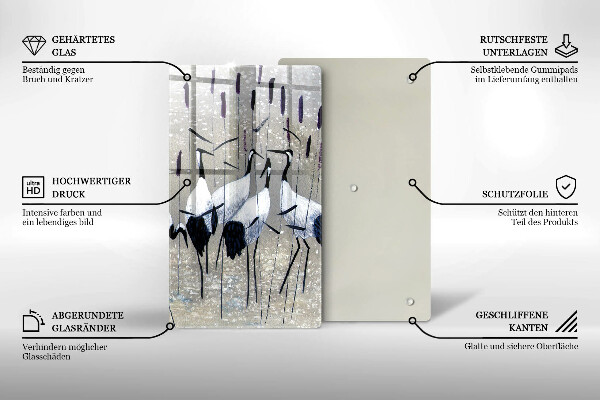Cutting board Japanese cranes