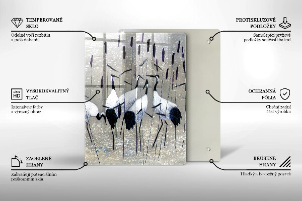 Cutting board Japanese cranes