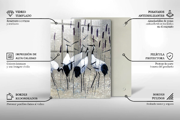 Cutting board Japanese cranes