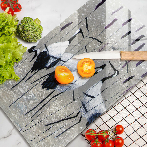 Cutting board Japanese cranes