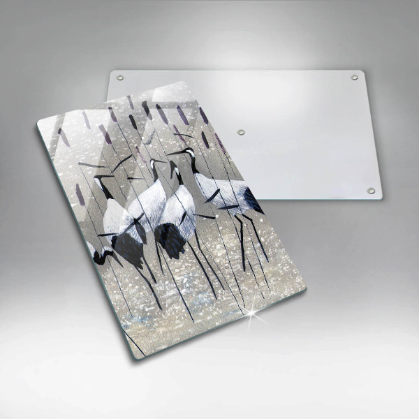 Cutting board Japanese cranes
