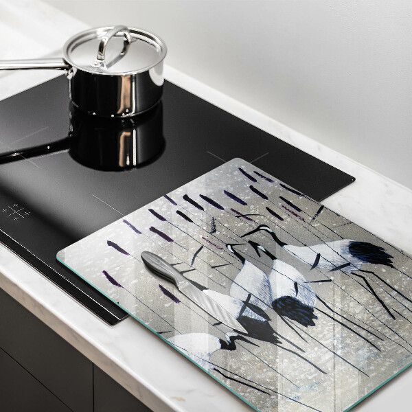 Cutting board Japanese cranes