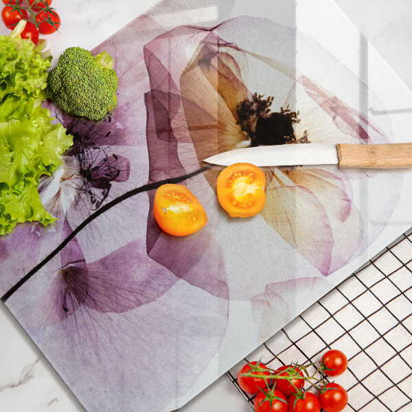 Glass worktop saver Delicate flowers