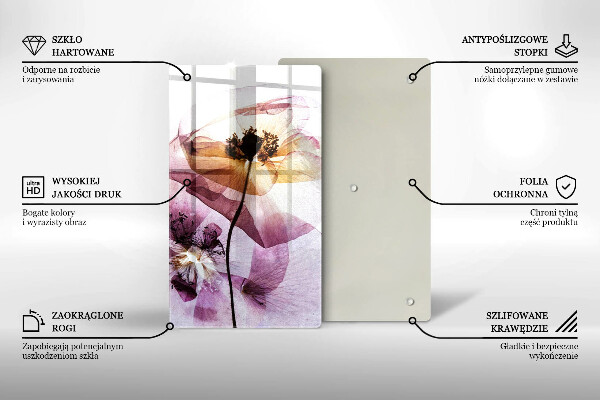 Glass worktop saver Delicate flowers