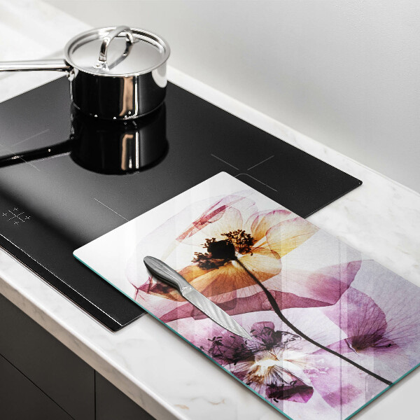 Glass worktop saver Delicate flowers