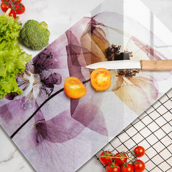 Glass worktop saver Delicate flowers