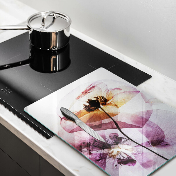 Glass worktop saver Delicate flowers