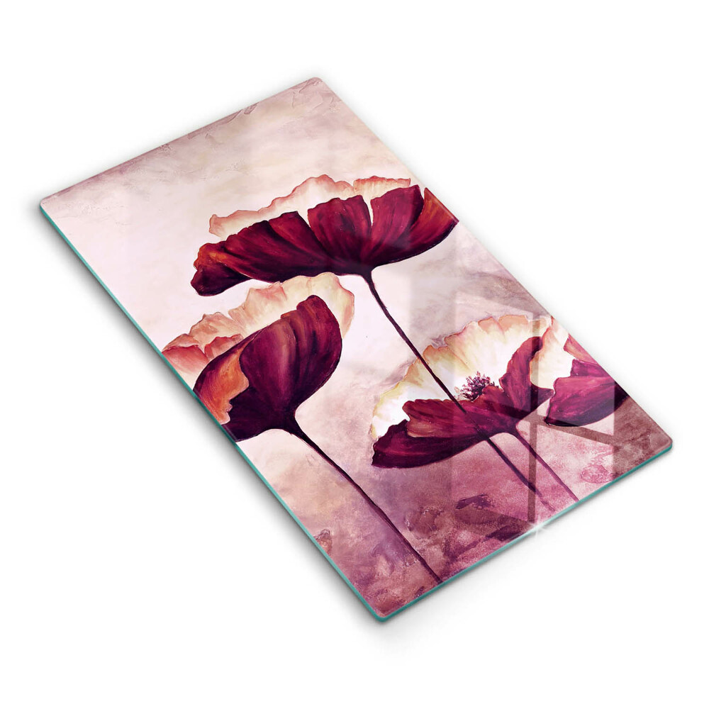 Glass worktop saver Painting flowers