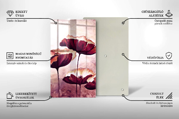 Glass worktop saver Painting flowers