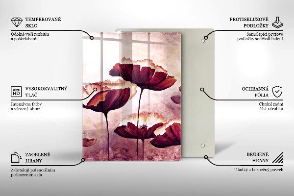 Glass worktop saver Painting flowers