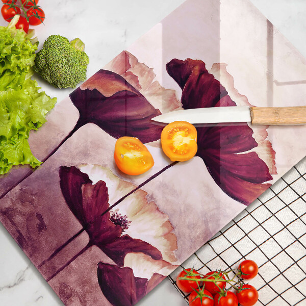 Glass worktop saver Painting flowers