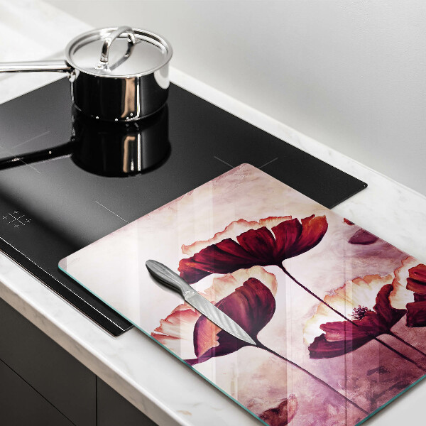 Glass worktop saver Painting flowers