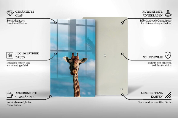 Glass worktop saver Giraffe and heaven