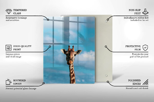 Glass worktop saver Giraffe and heaven
