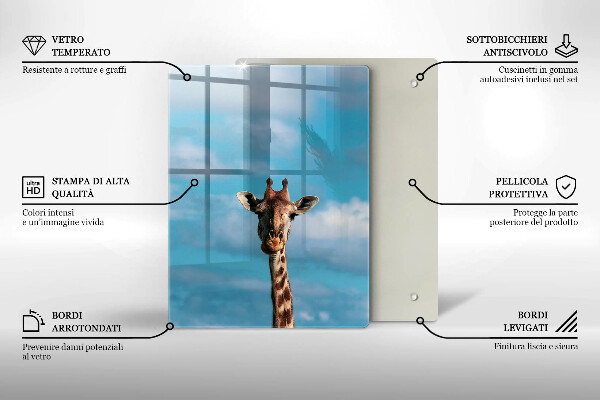 Glass worktop saver Giraffe and heaven