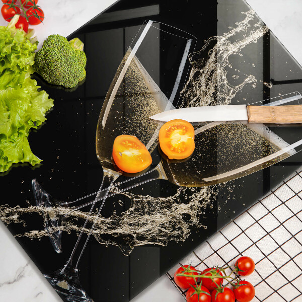 Glass worktop saver Champagne glasses