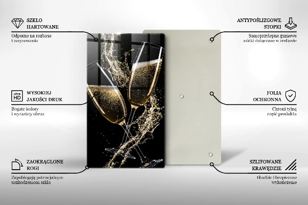 Glass worktop saver Champagne glasses