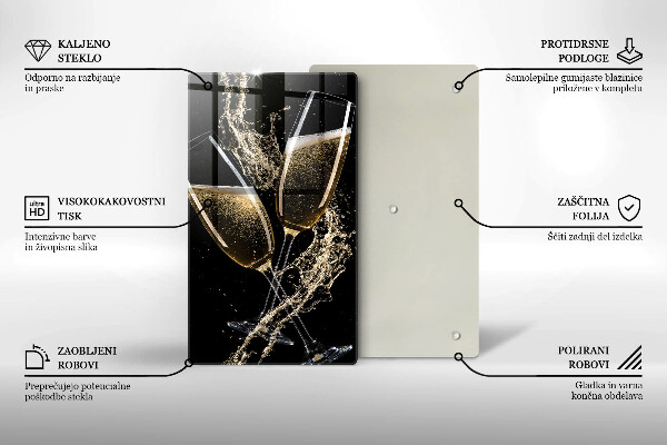 Glass worktop saver Champagne glasses